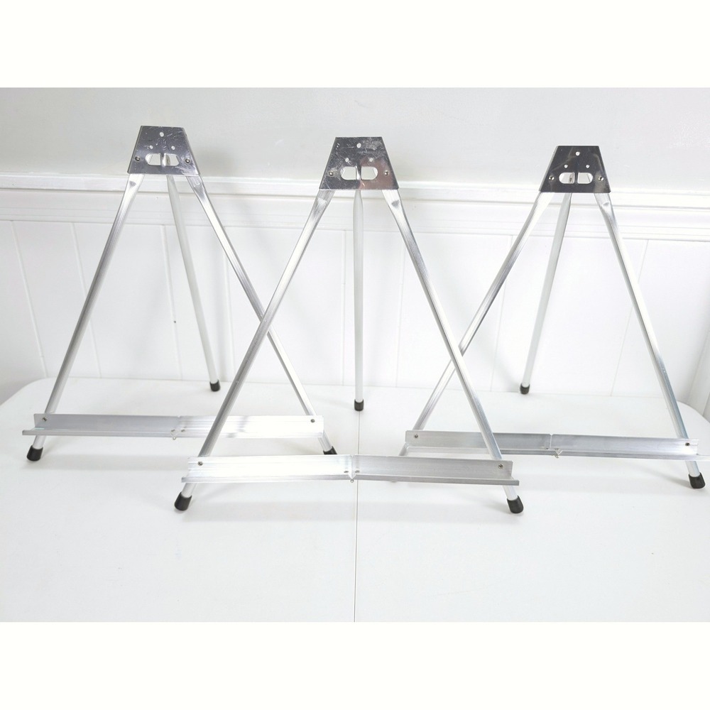 Aluminum Tabletop Easel Folding Tripod Display Stand Silver 17.5 Inch - 1 ONLY